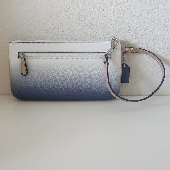 Coach new blue and white ombre wristlet - Picture 2 of 12